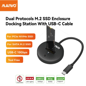 MAIWO SSD NVMe Enclosure Dual Protocols SATA M.2 Docking Station ToolFree typeC 10Gbps to External HDD Reader Compatible heatsink SSD PCIe4.0 with UASP and TRIM