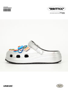 RRITTCC Mens Thick Bottom Boost Sandals Summer New Style 2025 Silver Color Half Slippers Wear-resistant EVA Material