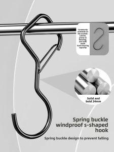 YUHANG | Windproof Anti-Drop Large Hook for Hanging Baskets and Hats in Bathroom and Kitchen