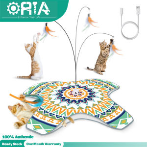 Oria Đồ chơI mèo tương tác trốn tìm mèo đồ chơi có thể sạc lại in-the-Cover unpredicatable di chuyển lông tương tác Kitten Đũa Phép đồ chơi cảm ứng kích hoạt mèo Đồ chơi Mèo Con Đồ chơi tập thể dục cho trong nhà chán mèo