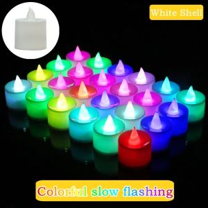 50PCS 1PCS Colorful LED Candle with Battery Tealights Switch Candles Flameless Wedding Home Christmas Decor Simulation Candle