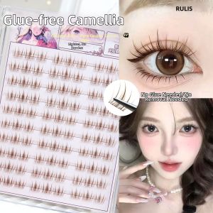 RULIS | Caramel-Colored Natural Looking Easy Stick On Camellia Style False Eyelashes