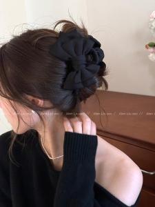 เรียบหรู ใหญ่ ผ้าซาติน กิ๊บติดผม ผู้หญิง มีสไตล์ ปริมาณผม Multi Shark Tail ด้านหลังหัว Bun กิ๊บติดผม ทันสมัย อุปกรณ์เสริม