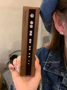 999 Pure Silver Ear Cuffs Sleepwear Friendly Zirconia Ear Studs Versatile Earrings Fresh out Fashion Jewelry for Women