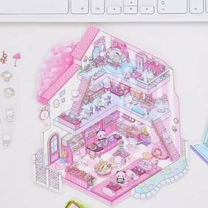 [SG]  Cartoon 3D Scene Stickers Miniature House Journal Stickers High-Quality Cute Decorative DIY Stickers Gifts