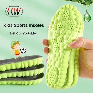 CCW 1Pair Kids Orthopedic Insoles Memory Foam Teenagers Sport Arch Support Insert Pad Breathable Shock Absorption Running Insoles