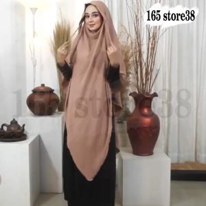 French Khimar Crinkle Jumbo Cutting Lancip V Bercadar Zahara