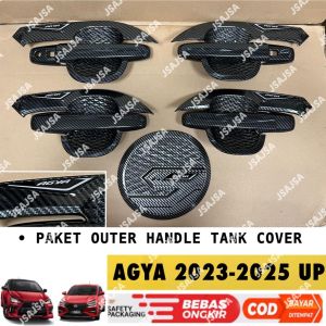 Paket Outer Handle Tank Cover Agya Ayla GR SPORT 2023 2024 2025 UP Carbon Glossy .