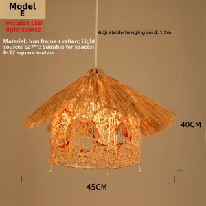 SANGEJIANGREN | Commercial & Decorative Bamboo and Rattan Pendant Light