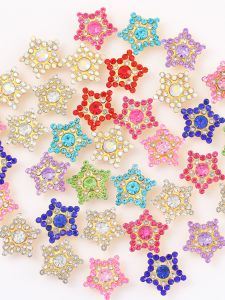Double Layer Sunflower DIY Glass Rhinestone Flower Core Disk Hand Sewing Hair Accessories for Shoes Clothes Bags Decorations 50 Pieces