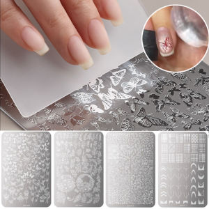 Dorisna Butterfly Floral Nail Stamping Plates Image Transfer Template Geometric Flower Stainless Steel Stencil Nail Art Tools