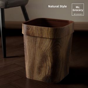 JOJOS LIFE PD | Wooden Texture Large Capacity Trash Can