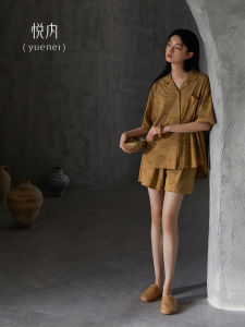 Pure Cotton Summer Lightweight Short Sleeve Sleepwear Set Womens Home Clothes Casual Comfortable Breathable Nightgown