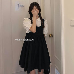 Áo Sơ Mi Tay Bồng Cổ Polo Mùa Hè Phong Cách Mới Cổ Điển Dành Cho Nữ Váy Hai Mảnh Váy Ngắn Cạp Rộng Chất Liệu Polyester