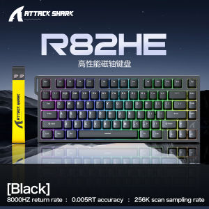 ATTACK SHARK | ATTACK SHARK R82 HE Wired 75% Magnetic Keyboard RGB 8000Hz Rapid Trigger 0.005mm Actuation Gaming Keyboard