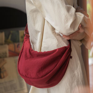 Casual Canvas Saddlebag Womens Summer 2025 Trendy Fashion Dumpling Bag Versatile Ins Crossbody Bag Tote Bag for Class