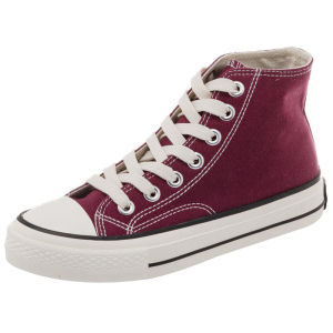 Casual Spring High Top Canvas Shoes Womens Breathable Retro INS Board Shoes Red Wine Color Versatile Student Couple Matching