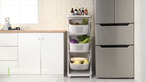 Multi-Layer Mobile Kitchen Storage Rack Trolley Rack Rak Dapur Multifunctional Storage Kitchen Organizer with Wheels