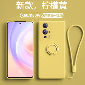 Ultra-Thin Liquid Silicone Redmi K60 Phone Case Mens Womens Magnetic Absorption Simple Style Protective Cover with Stand Function