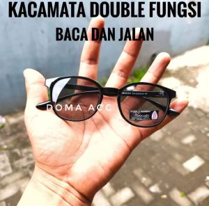 COD Kacamata Baca plus 3In 1 Bisa Baca Dan Jalan Anti Silau Lensa Hitam Doubel Fokus Jauh Dekat