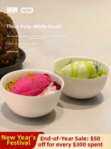 NUOXIAN | Disposable Pulp White Bowls for Takeout