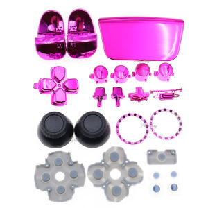1Set  L1R1 L2R2 Tigger Key D-pad Share Electroplated Game Buttons Kit +Conductive Rubber Pad For PS5 V1 1.0 BDM-010 Controller