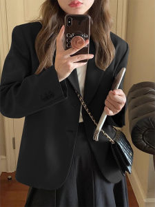 Áo Khoác Vest Nữ Màu Đen Ngắn Thời Trang Xuân Thu Phong Cách Mới Thanh Lịch Cỡ Nhỏ Hợp Thời Trang Chất Lượng Cao Cấp