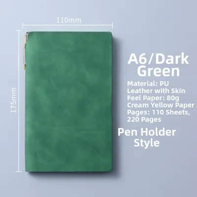 Thickened Soft Leather A6 Notebook Portable Business Office Work Diary Record Book Customizable Logo Artistic Practical