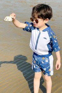 New Childrens Swimwear Boys Separate Cartoon Baby Swimming Suit Quick Dry Set Trendy Surf Leisure Style Kids Swimsuit