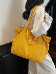 กระเป๋าเดินทางแบบลำลองขนาดใหญ่สีพื้น กระเป๋าถือแฟชั่น กระเป๋าสะพายไหล่ผ้า กระเป๋าใส่ของสำหรับผู้หญิง กระเป๋าถือแบบลำลอง กระเป๋าถือแบบลำลอง