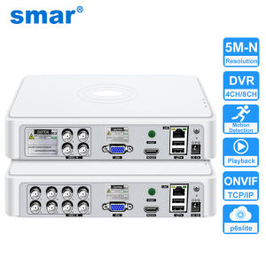 Smar CCTV DVR 4CH/8 Channel TVI CVi CVBS Hybrid 5 in 1 Video Recorder 5M-N Audio P2P for Coaxial IP Camera Human Motion Detect