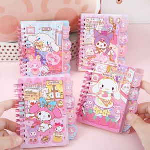 Kawaii Sanrio Coil Notebook Cartoon Cinnamoroll Printing Pattern Student Stationery Notepad Kuromi Portable Hand Ledger Kid Gift