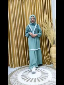 GAMIS ANAK PERMPUAN SET JILBAB 3-15 TAHUN | SIARY ANAK