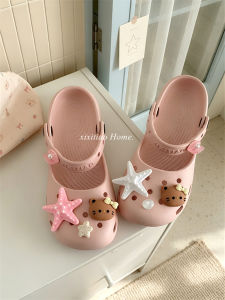 XIXITIAO | Sweet Girl Ballet Style Arch Support Mary Jane Sandals Pink White Starfish Soft Sole Summer Slip On