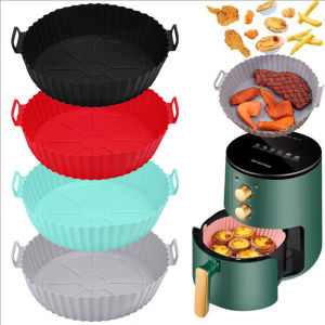 Air Fryer Silicone Baking Tray Mat Reusable Non-stick Air Fryer Liner Pad Food Grade High-temperature Double Ear Steamer Mat Air Fryer Basket Accessories For French fries Roast Duck Beef