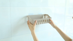 Bathroom Shelf Organizer No Drill Wall-mounted Shampoo Washstand Rack Plastics Toilet Shampoo Holder