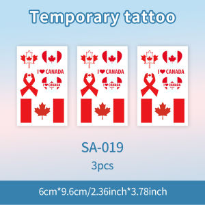 Canada Flag Temporary Tattoo Sticker Long-lasting and Waterproof Festival Football Soccer Fan Stickers Arm Face