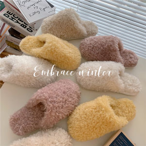 Thin Korean Style Girl S Heart Cotton Slippers Women S Winter Internet Celebrity Ins Fashion Home Non-Slip Plush Slippers
