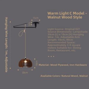 QINGYAO | Extendable Movable Arm LED Japanese Style Modern Simple Wooden Lamp