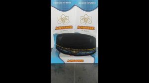 Songkok Peci Kopiah ANGGREK Bordir AC Bludru Hitam Premium