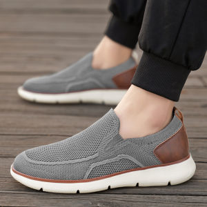 Zhang Jili Elderly Mens Slip-On Canvas Shoes Breathable Casual Driving Shoes Comfortable Soft Bottom Lightweight Shoes