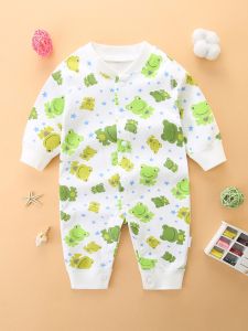 Prince Danton | Frog Print Boneless Cotton Baby Onesie Soft
