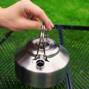 304 Stainless Steel Double-Handle Water Kettle 0.9L And 1.3L Portable Outdoor Camping Water Boiler for Hiking And Camping Trips