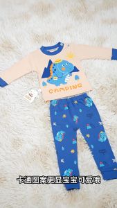 เด็ก ชุดฤดูใบไม้ร่วงและฤดูหนาว เด็กชายและเด็กหญิง ชุดชั้นในกันหนาวแขนยาว ผ้าฝ้าย