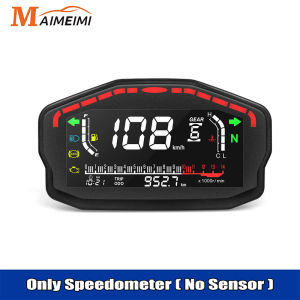 RYSJM | 24 Cylinders Universal Speedometer Motorcycle Digital Odometer Water Temp Fuel Tachometer RPM Display For Kawasaki For Suzuki
