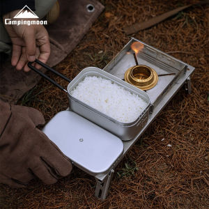 Campingmoon | CAMPINGMOON New Cheap S-2013 Portable Aluminum Oxide Lunch Box Open Flame Heated Outdoor Picnic Camping Aluminum Lunch Container