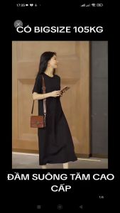 Váy Đầm Suông Gân Tăm To Chất liệu cao cấp Có Bigsize 105KG Bầu Cũng mặc được