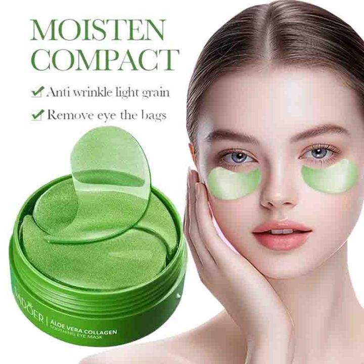 60pcs Aloe Vera Collagen Eye Mask Anti Dark Circles Removal Eyes Bags  Moisturizing Firming Eye Patches Eyes Skin Care Products | Lazada PH