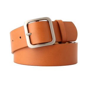 Fashionable Extended Silver And Gold Buckle Leather Belt for Women Simple Red Black Brown Coffee Color Jeans Suitable for Students
