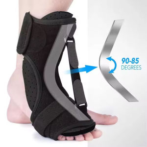 Adjustable Foot Drop Orthosis Brace Ankle Support with Plantar Fascia Support and Aluminum Strip Splint Reinforcement Tool